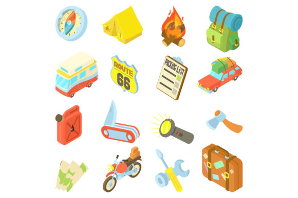 Download Travel Icons Set, Isometric Style - Premium Resources