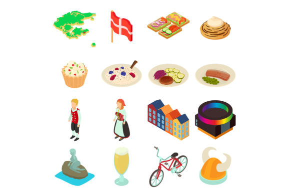 Download Denmark Travel Icons Set - Premium Resources