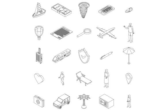 Download Family Travel Insurance Icons Set Vector - Premium Bundle
